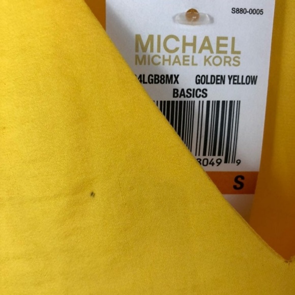 CLEARANCE Michael Kors Yellow Blouse NWT Small new - Picture 3 of 5